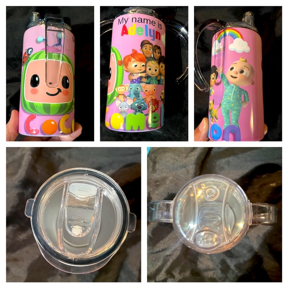 Personalized Cocomelon 12oz straight sippy tumbler